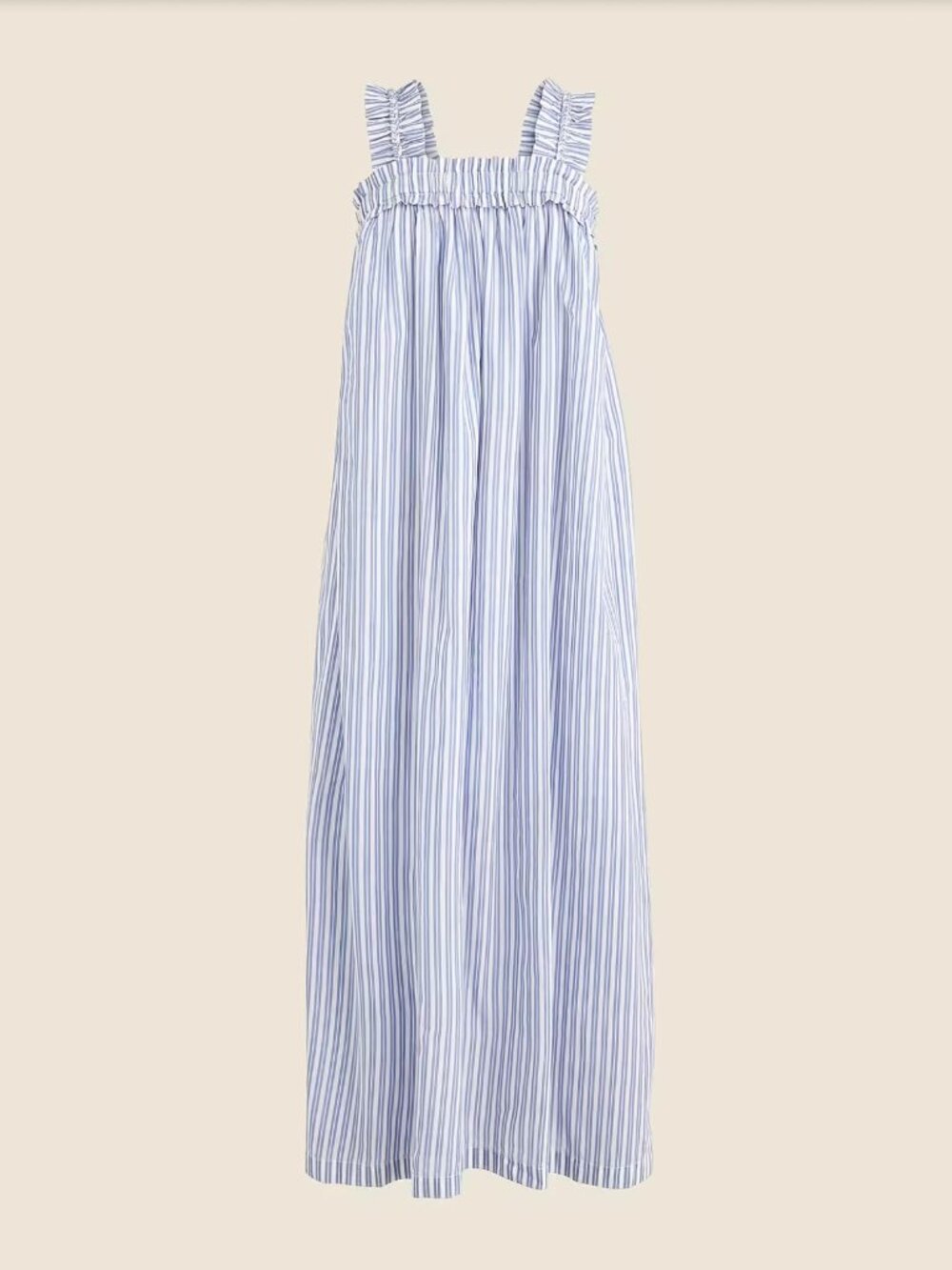 J.Crew Cotton Voile Ruffle-Trim Shift Dress in Stripe Size S